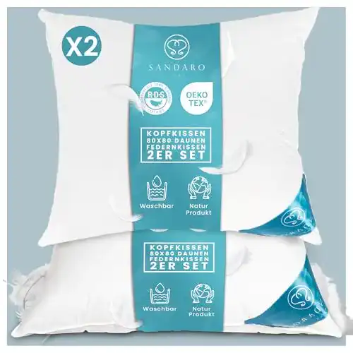 Daunenkissen Sandaro Home 80×80 cm im 2er Set