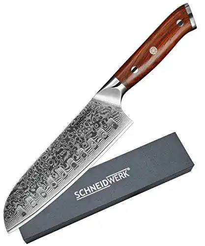 Santoku Damastmesser von SCHNEIDWERK mit 17,6 cm Klinge