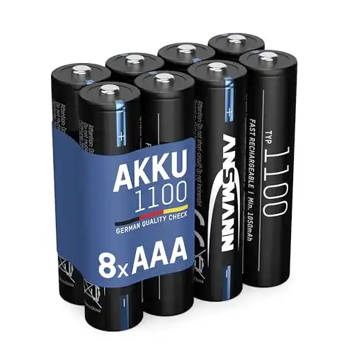 Ansmann Micro AAA Akku, 8 Stück, 1050mAh, 1,2V Ni-MH