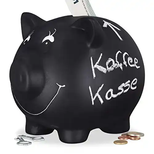 Sparschwein Relaxdays aus Keramik zum Beschriften mit Kreide