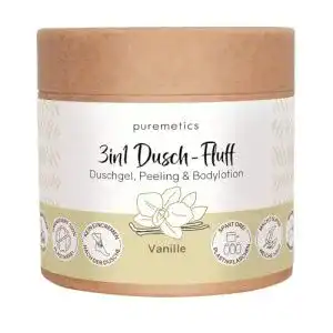 Duschpeeling Puremetics 3in1 Dusch-Fluff 250g Duschgel Peeling Lotion