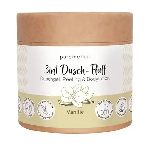 Duschpeeling Puremetics 3in1 Dusch-Fluff 250g Duschgel Peeling Lotion
