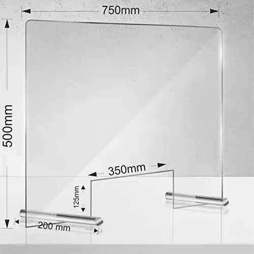 Spuckschutz aus Acryl im Laserdesign für Thekenaufsteller