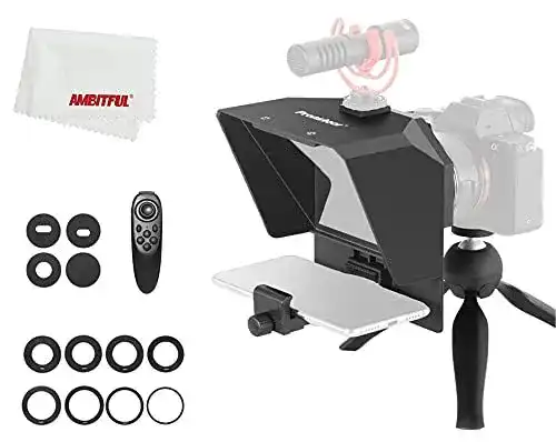 Teleprompter Ambitful Kit für Handy und DSLR Aufnahmen