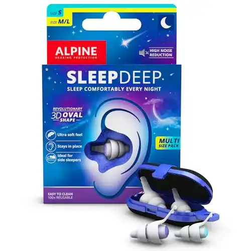 Ohrstöpsel Alpine SleepDeep für Schlaf, Größe S+M/L