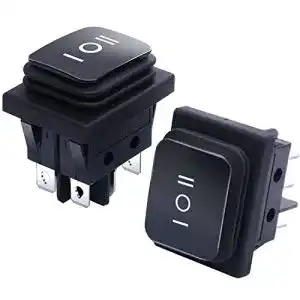 Kippschalter Taiss, 2 Stück, Schwarz, Wasserdicht, 16A 250V, 20A 125V