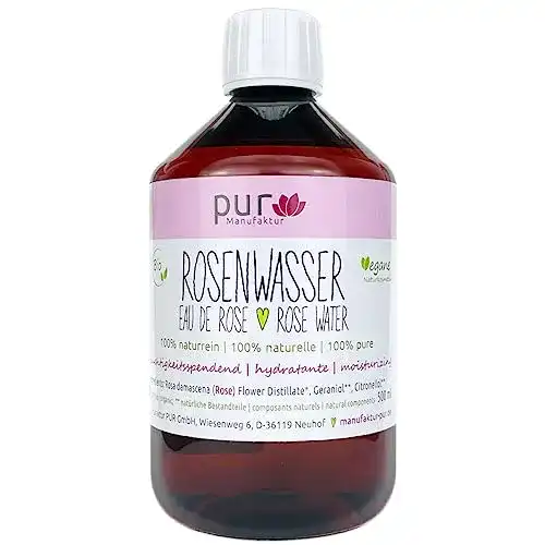 Rosenwasser Bio 100% naturrein aus Damaszener-Rosenblüten