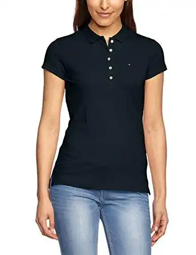 Tommy Hilfiger Damen Poloshirt Kurzarm Heritage Slim in Mitternachtsblau