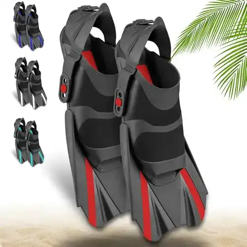 Khroom Kurze Schwimmflossen für Erwachsene zum Schnorcheln
