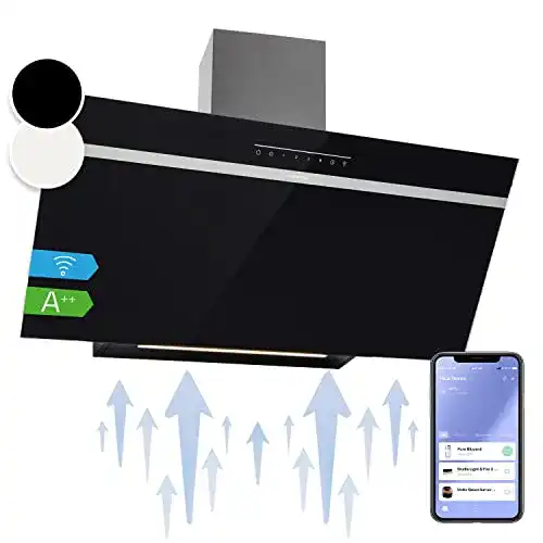 Klarstein Kopffreie Dunstabzugshaube 90 cm mit WiFi-Steuerung