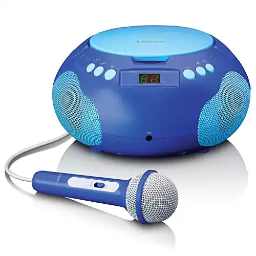Lenco SCD-620 Kinder CD-Player mit Mikrofon und FM Empfänger