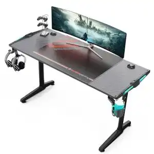 Gaming Tisch höhenverstellbar mit LED und Kabelmanagement