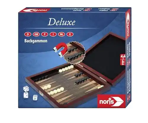 Backgammon Noris 606108004 Reisespiel für Kinder ab 8 Jahren