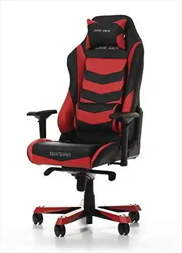 DXRacer Iron IS166 Gaming-Stuhl in Rot mit verstellbaren Armlehnen