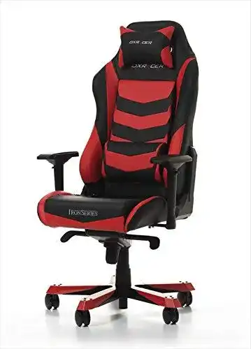 DXRacer Iron IS166 Gaming-Stuhl in Rot mit verstellbaren Armlehnen