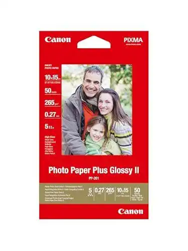 Fotopapier 10×15 cm Canon PP-201 glänzend für Tintenstrahldrucker