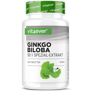Ginkgo Biloba Tabletten 6000 mg – 365 vegane Tabletten
