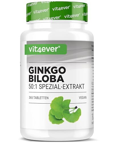 Ginkgo Biloba Tabletten 6000 mg – 365 vegane Tabletten
