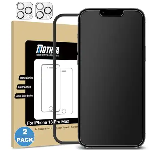 Mothca iPhone Schutzfolie 2+2 Stück mattes Glas für iPhone 13 Pro Max
