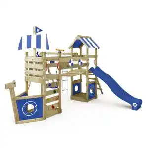 Wickey Spielturm StormFlyer mit Klettergerüst, Affenschaukel und Sandkasten