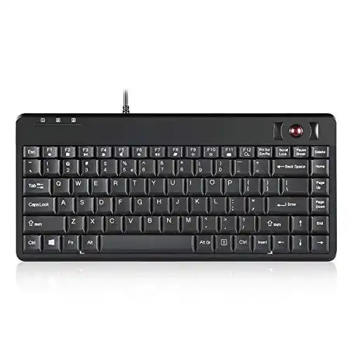 Perixx PERIBOARD-505H Plus Tastatur mit Trackball und USB-Hubs