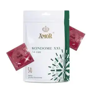 Amor XXL Premium Kondome, Gefühlsecht, Ø 54 mm, 50 Stück