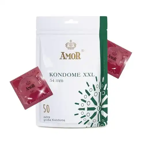 Amor XXL Premium Kondome, Gefühlsecht, Ø 54 mm, 50 Stück