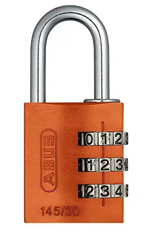 Abus Zahlenschloss 145/30 in Orange – Kombinationsschloss für Koffer und Spinde