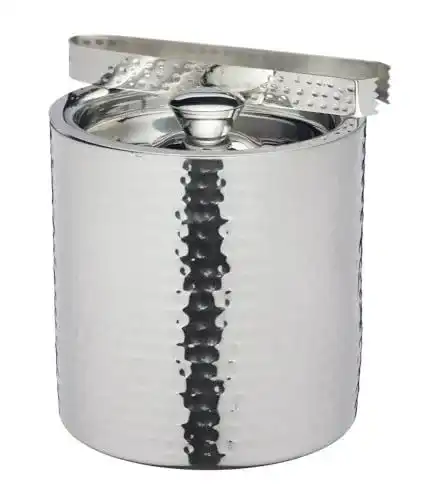 Eiskübel aus Edelstahl mit Deckel und Zange von Bar Craft