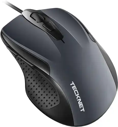 TECKNET Kabelgebundene PC-Maus mit 6 programmierbaren Tasten