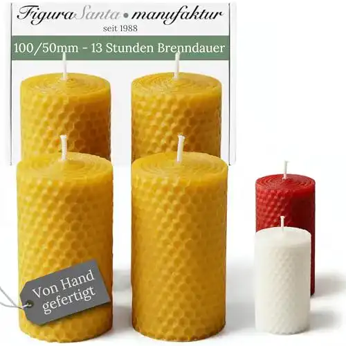 Bienenwachskerzen Set Santa für Advent 4 Stück