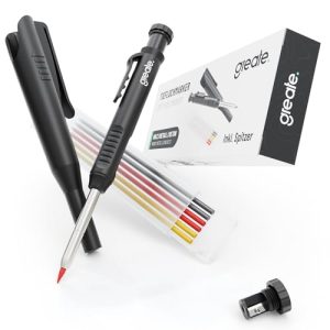 Tieflochmarker Greate Bleistift mit 7 Mienen und Spitzer für Handwerker