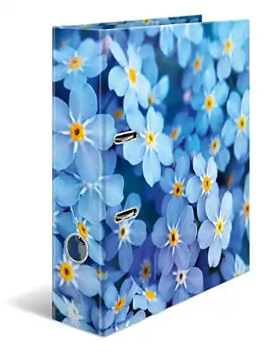 HERMA 19557 Aktenordner A4 Blumen Blue Flowers im 10er Set