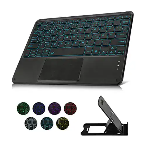 Tablet Tastatur Koochuwa Bluetooth mit Touchpad und Beleuchtung