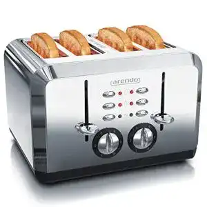Arendo Retro-Toaster 4 Scheiben Automatik Edelstahl