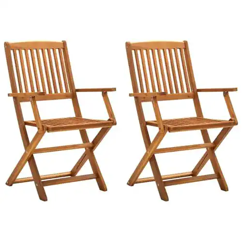 Gartenstuhl Set aus Akazienholz klappbar – 2 Stück