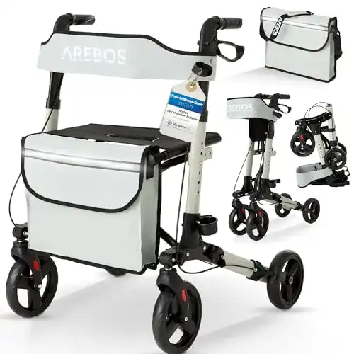Rollator Arebos aus Aluminium – Leichtgewicht für Reisen und Gehhilfen