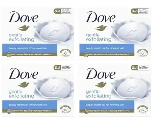 Dove Gentle Peeling Seife Bar (4 x 90 g) für sanfte Hautpflege