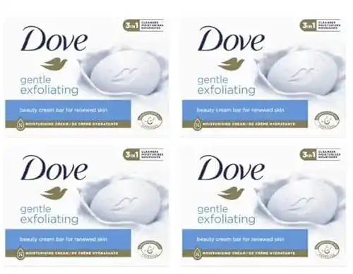 Dove Gentle Peeling Seife Bar (4 x 90 g) für sanfte Hautpflege