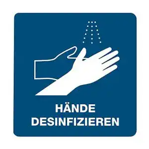 Aufkleber Hände desinfizieren 3 Stück für Hygienemaßnahmen
