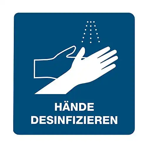 Aufkleber Hände desinfizieren 3 Stück für Hygienemaßnahmen