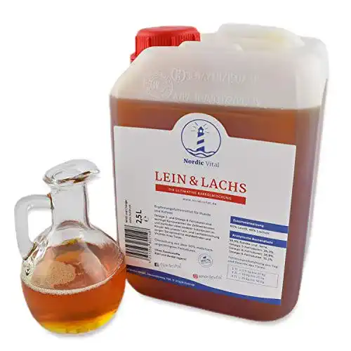 NordicVital Barf-Öl Leinöl & Lachsöl 2,5L für Hunde und Katzen