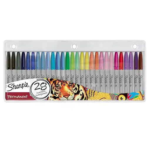 Permanent Marker Sharpie mit feiner Spitze – 28 Farben Set