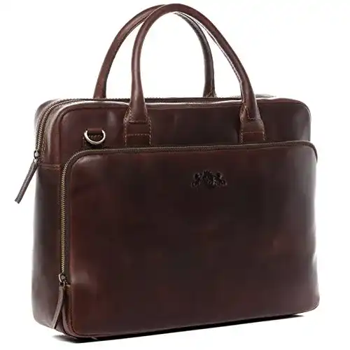Aktentasche Sid & Vain Laptoptasche Ryan aus Leder für 15,4 Zoll Laptops