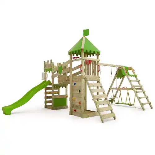 Spielturm Fatmoose Ritterburg RiverRun Royal mit SurfSwing und Schaukel