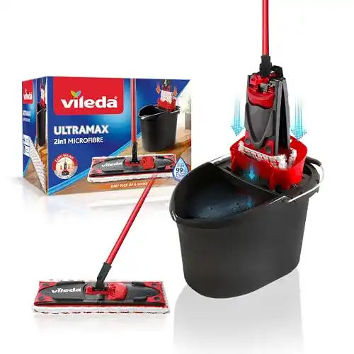 Putzeimer Vileda Ultramax 2in1 Bodenwischer Set mit Eimer und Stiel