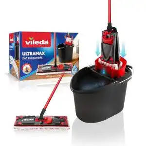 Vileda Ultramax 2in1 Bodenwischer Set mit Eimer und Mikrofaserbezug