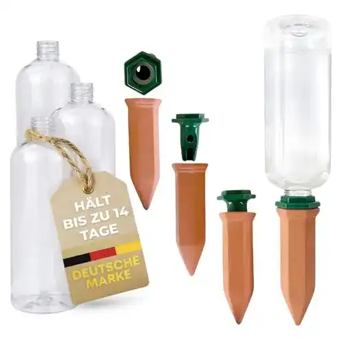 Tonkegel Pflanzenbewässerung Set mit Adapter und PET Flasche