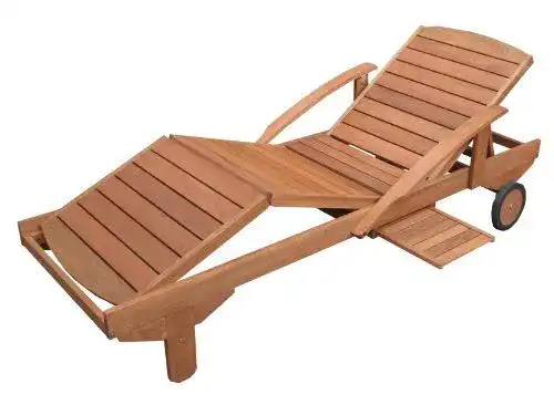 Liegestuhl aus Holz Hecht Gartenliege ERA mit verstellbarer Rückenlehne