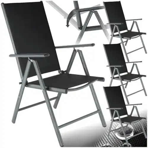 Gartenstuhl Tectake Aluminium 4er Set Klappstuhl für Garten und Balkon